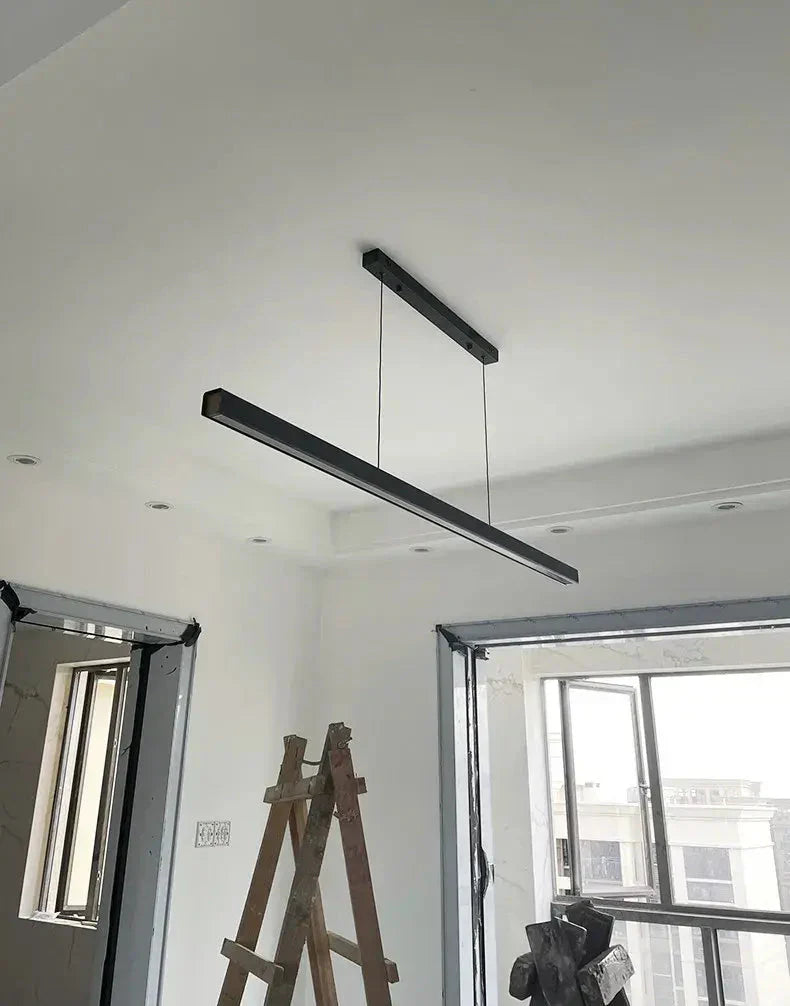 LED Hängelampe Esstisch Linear Schwarz, Pendelleuchte Dimmbar 120–200 cm