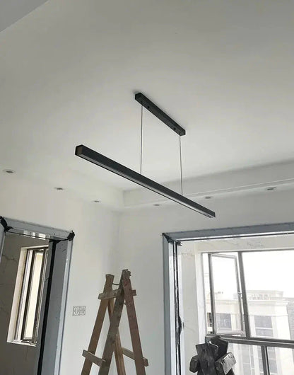 LED Hängelampe Esstisch Linear Schwarz, Pendelleuchte Dimmbar 120–200 cm