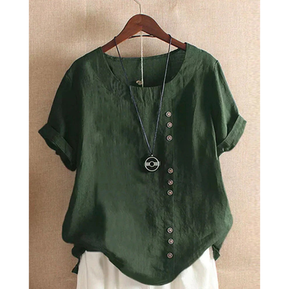 Hannelore | Damen Sommer Bluse Mit Knöpfen