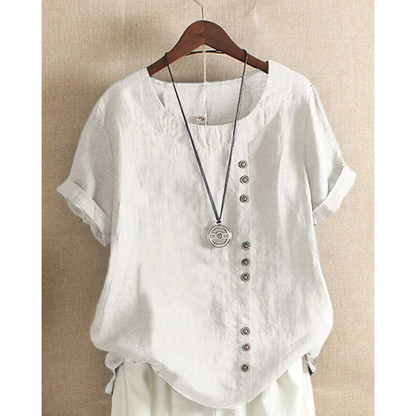 Hannelore | Damen Sommer Bluse Mit Knöpfen