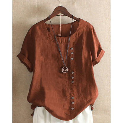 Hannelore | Damen Sommer Bluse Mit Knöpfen