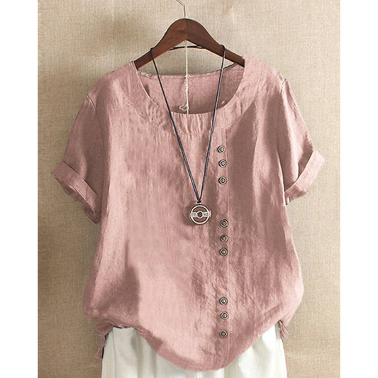 Hannelore | Damen Sommer Bluse Mit Knöpfen