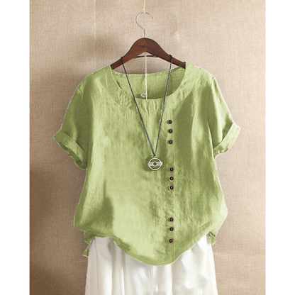 Hannelore | Damen Sommer Bluse Mit Knöpfen