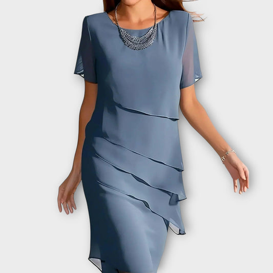 Elżbieta - Sukienka warstwowa elegancka midi