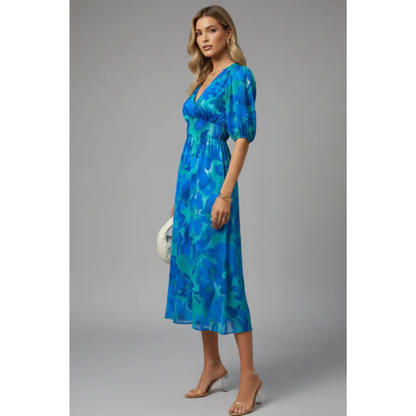 Heidrun | Damen Midikleid Sommer Klassisch Stilvoll