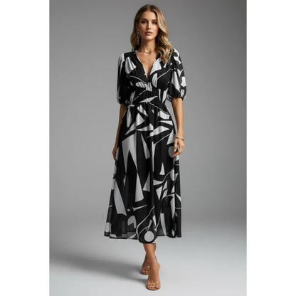 Heidrun | Damen Midikleid Sommer Klassisch Stilvoll