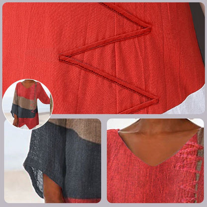 Artistic Long Shirt with V-Neck