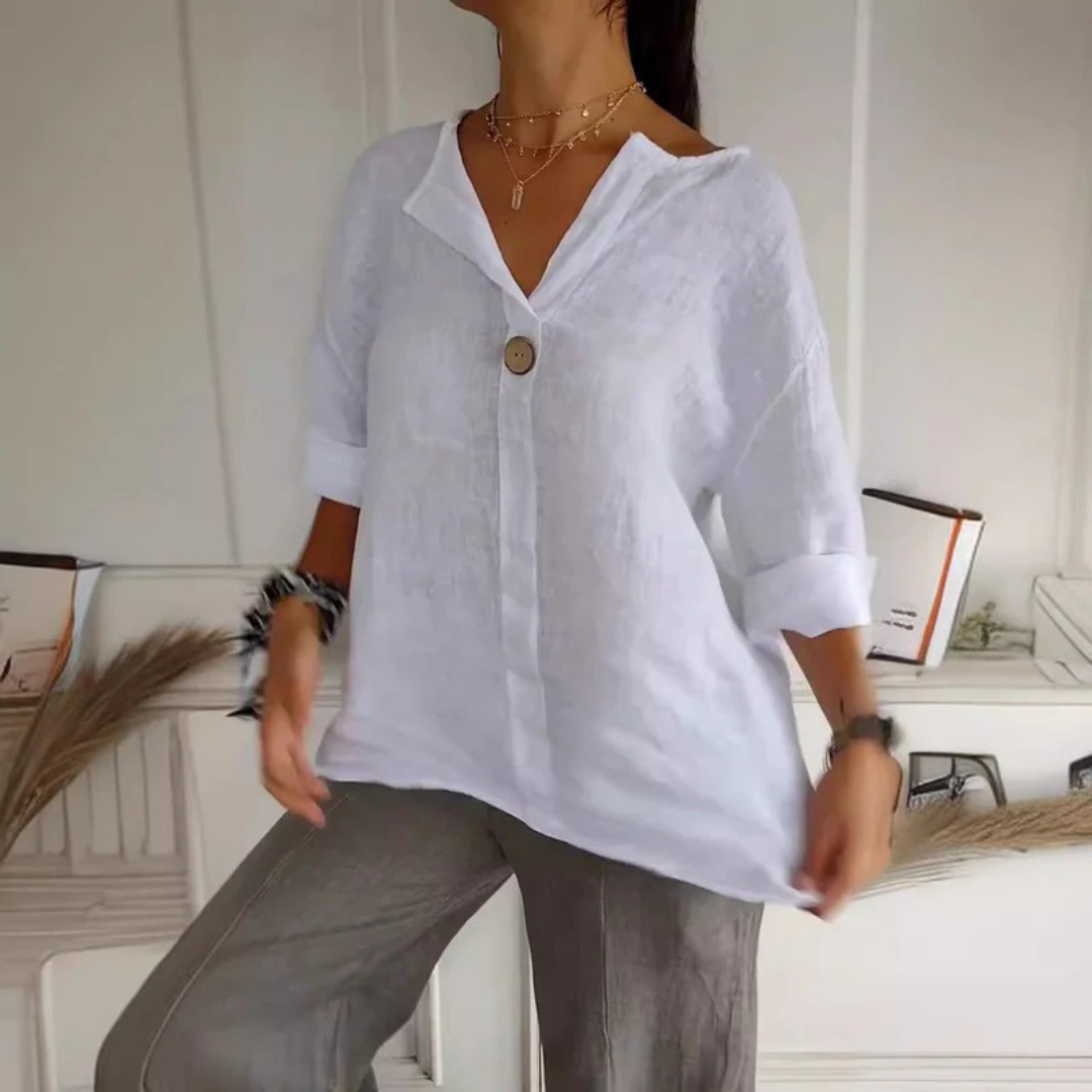 Helene | Damen Bluse Mit V Ausschnitt