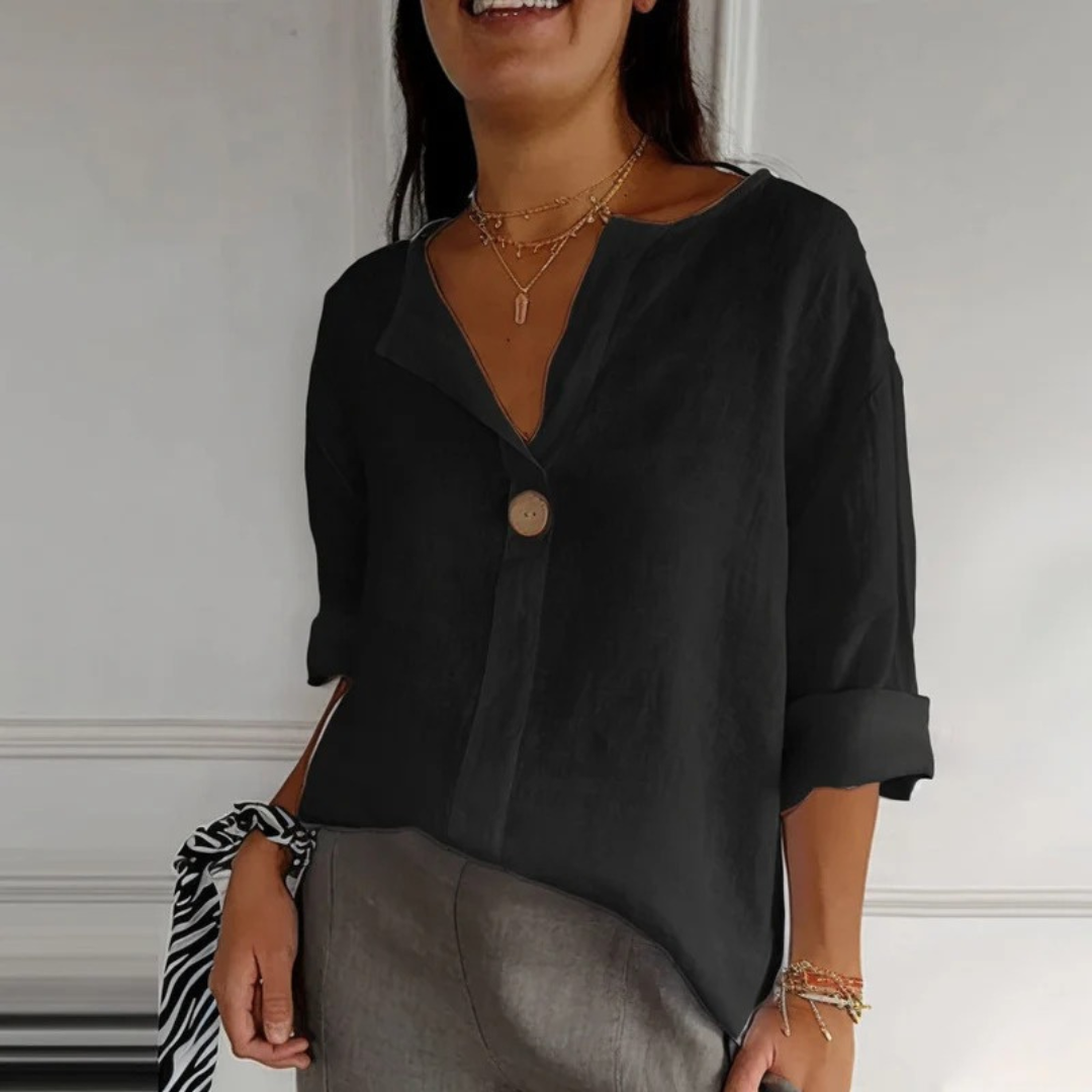 Helene | Damen Bluse Mit V Ausschnitt