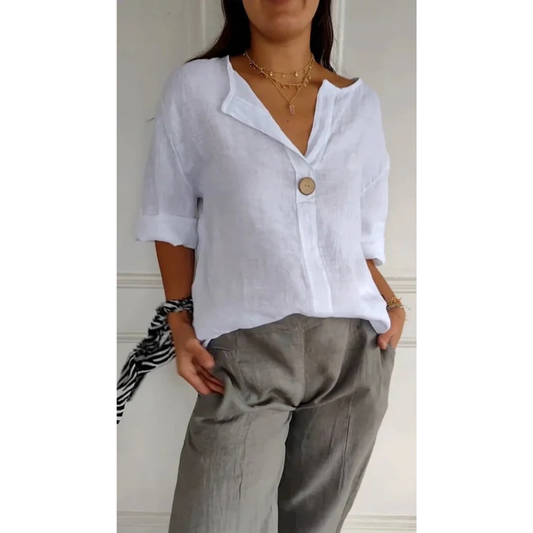 Helene | Damen Bluse Mit V Ausschnitt