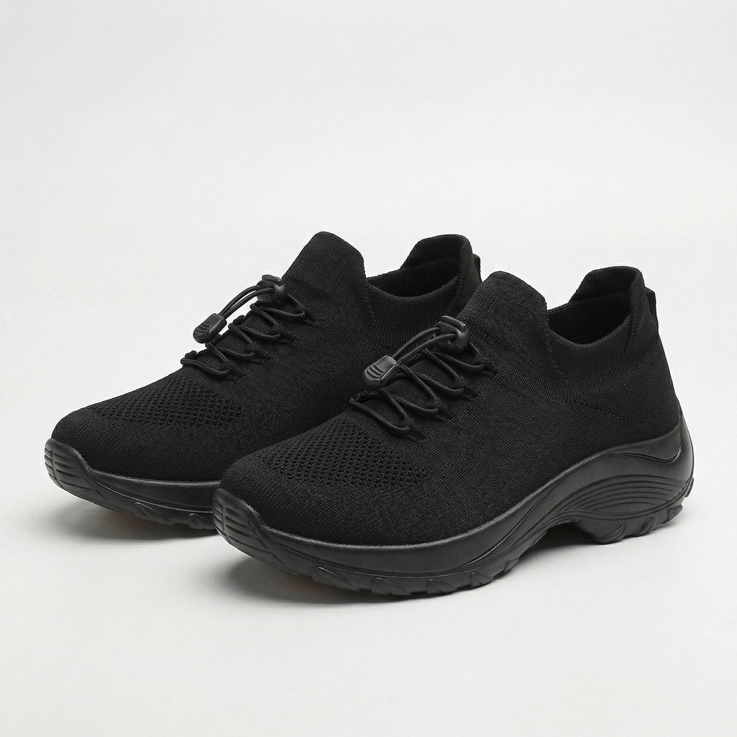 Ambulo Orthopädische Schuhe Strickstoff - Grün Schwarz