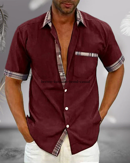 Men’s Short Sleeve Stand Collar Shirt – Lightweight Breathable Comfortable Stylish Casual Everyday Wear
