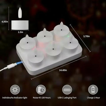 Wiederaufladbare LED-Kerzen mit Basis und Fernbedienung