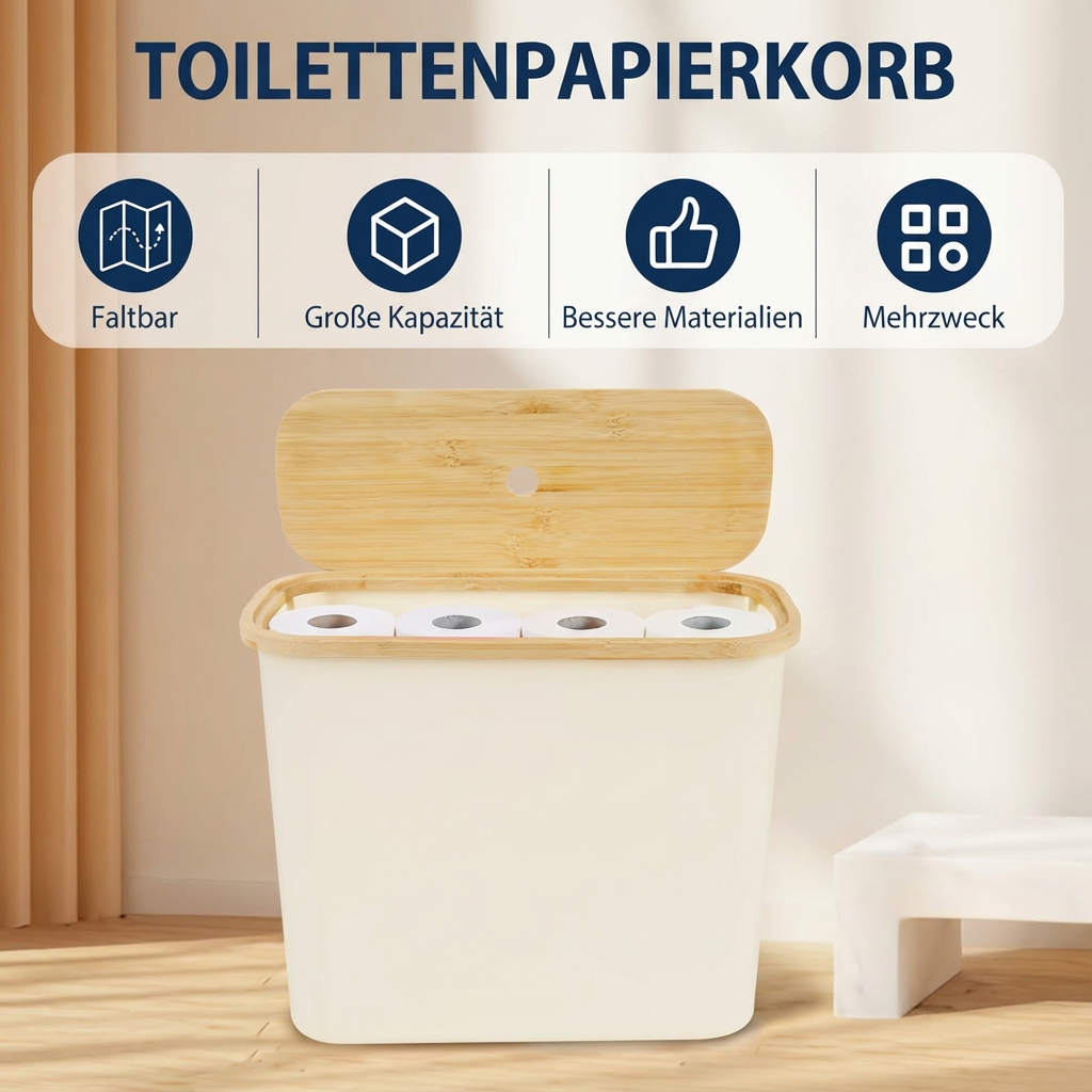 Bambus Toilettenpapier-Aufbewahrungsbox