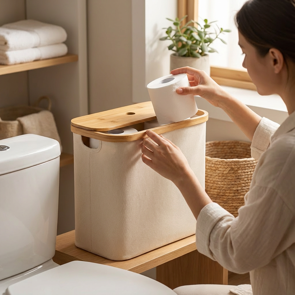 Bambus Toilettenpapier-Aufbewahrungsbox