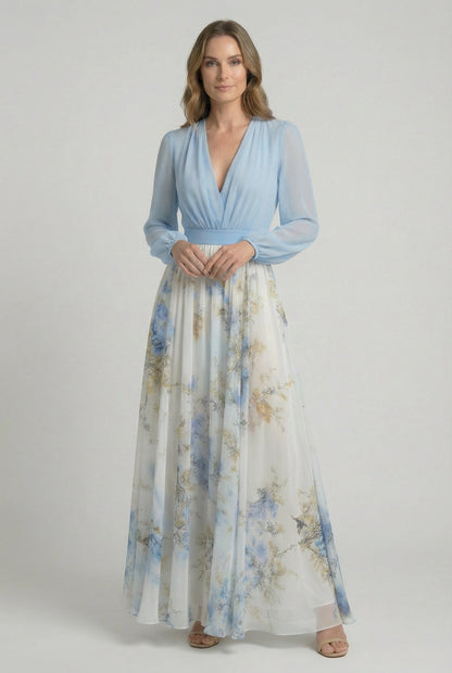 Women's Chiffon Floral Maxi Dress