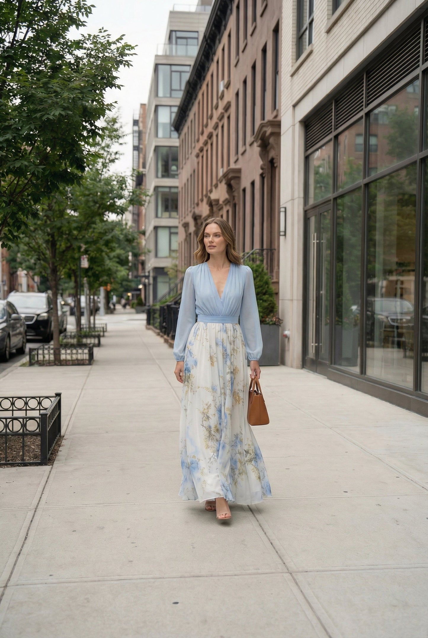 Women's Chiffon Floral Maxi Dress