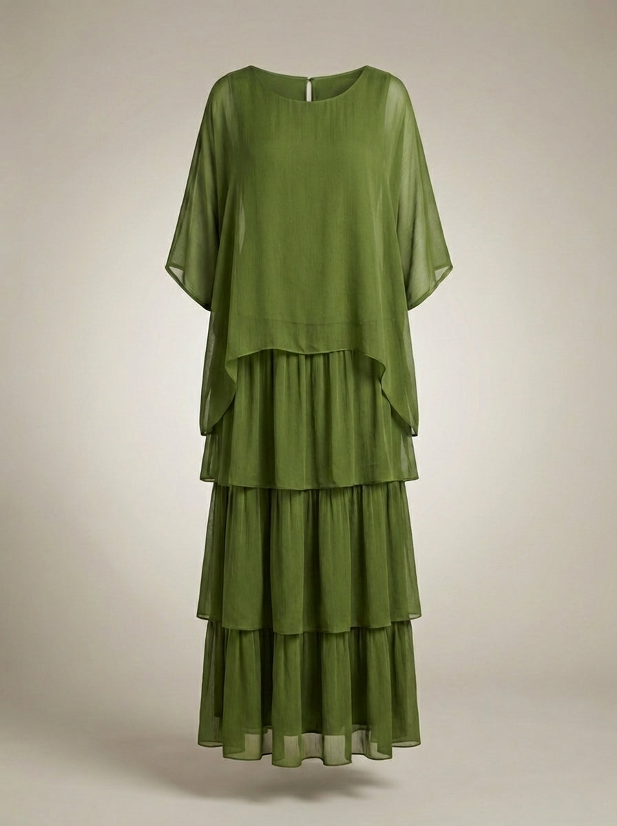 Alicia - Loose Fit Maxi Dress Batwing Sleeves