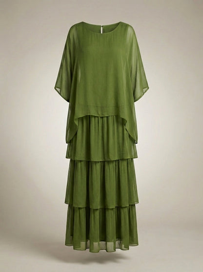 Alicia - Loose Fit Maxi Dress Batwing Sleeves