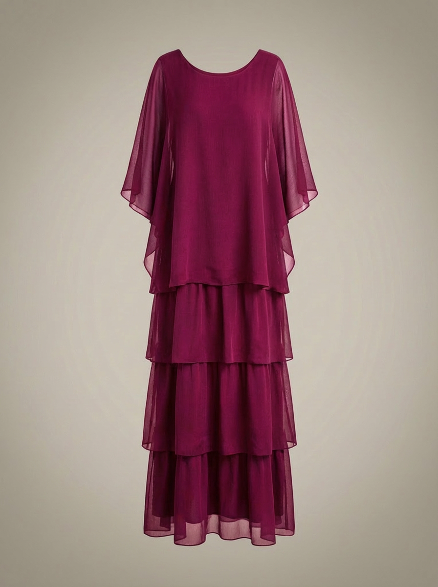Alicia - Loose Fit Maxi Dress Batwing Sleeves