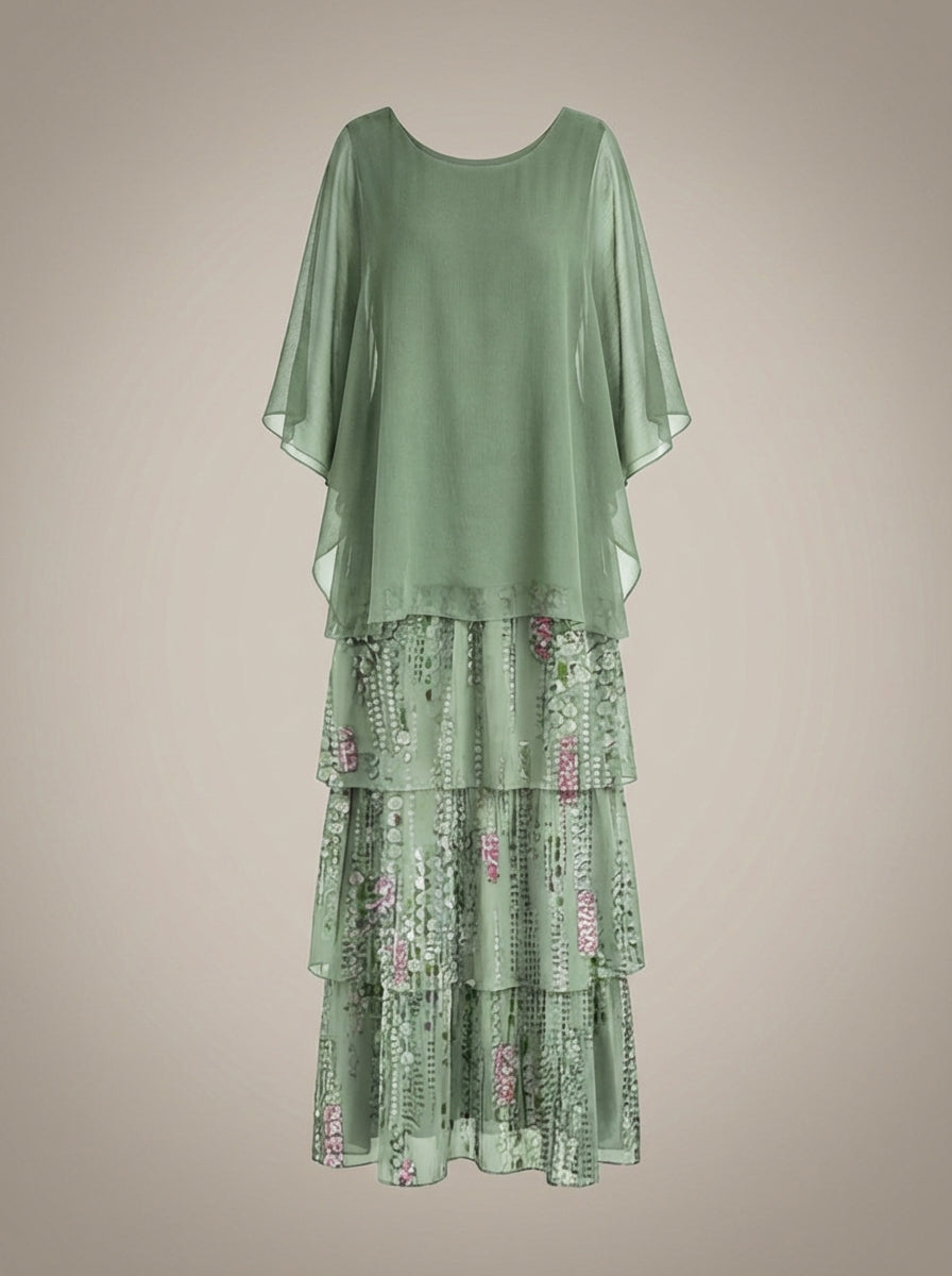 Alicia - Loose Fit Maxi Dress Batwing Sleeves