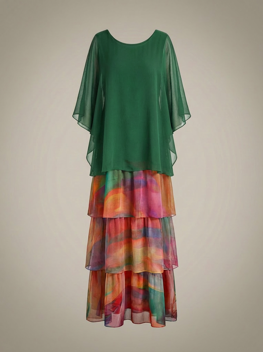 Alicia - Loose Fit Maxi Dress Batwing Sleeves