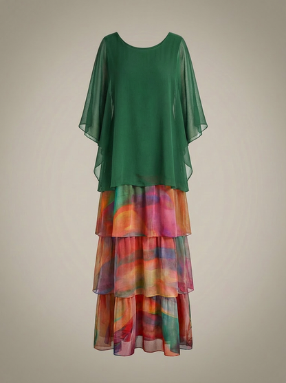 Alicia - Loose Fit Maxi Dress Batwing Sleeves