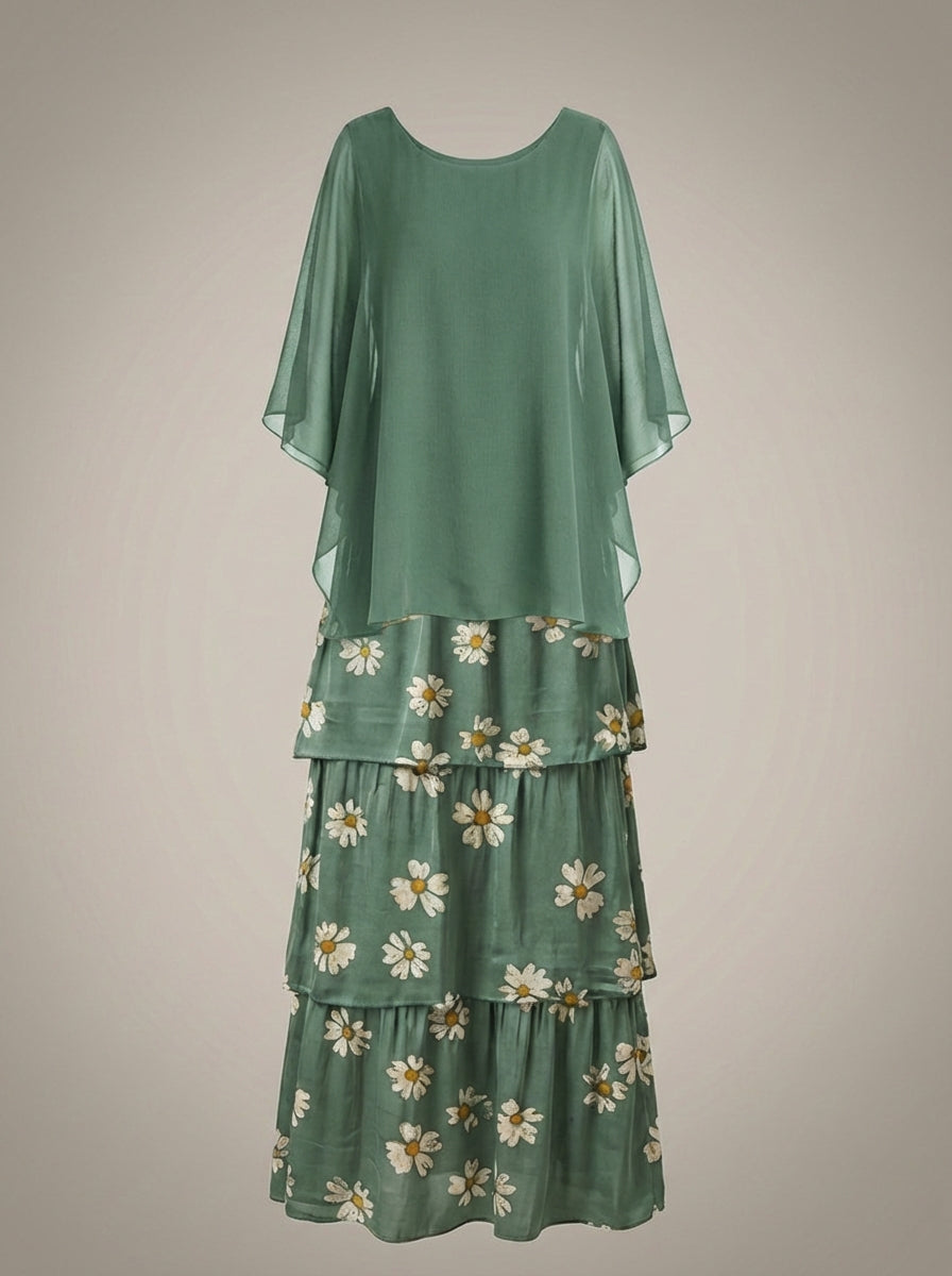 Alicia - Loose Fit Maxi Dress Batwing Sleeves