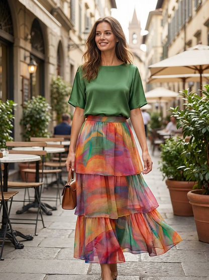 Alicia - Loose Fit Maxi Dress Batwing Sleeves
