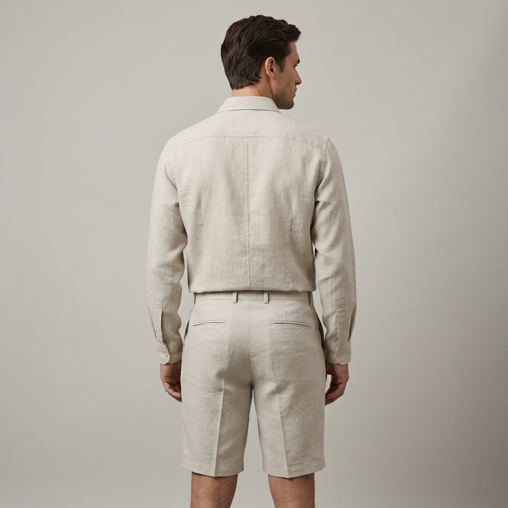 Afslappede Herre Sommer Shorts i Hør