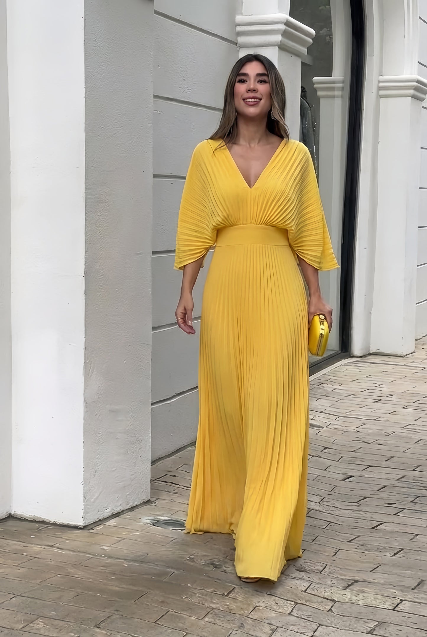 Stephanie™ Elegantna Naborana Maxi Haljina