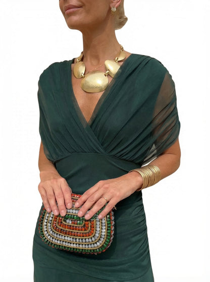 Rochie Maxi Fluidă cu Decolteu în V