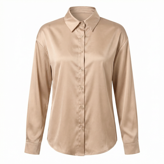 Elira | Women's Satin Button-Up Blouse