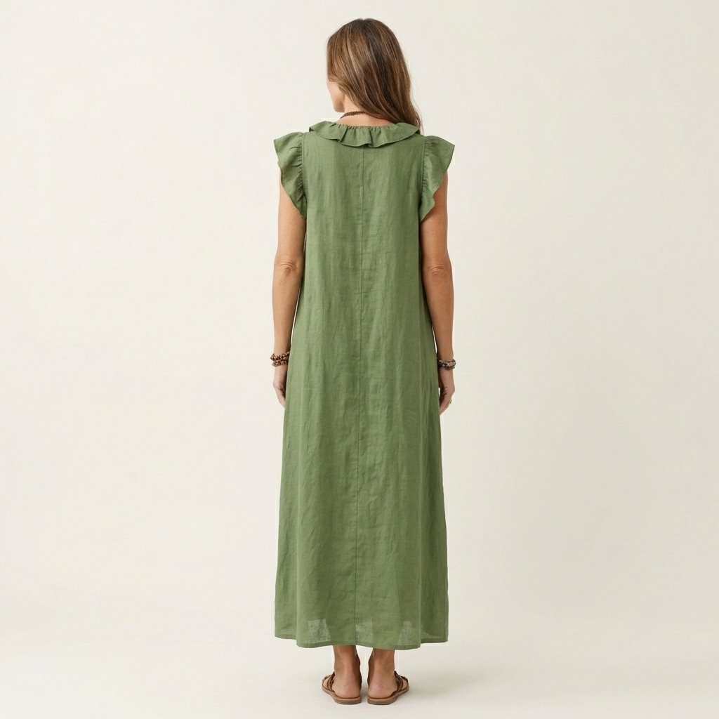 Robe Longue Josette - Élégance Fluide avec Volants