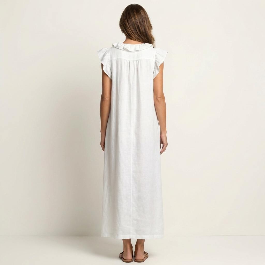 Robe Longue Josette - Élégance Fluide avec Volants