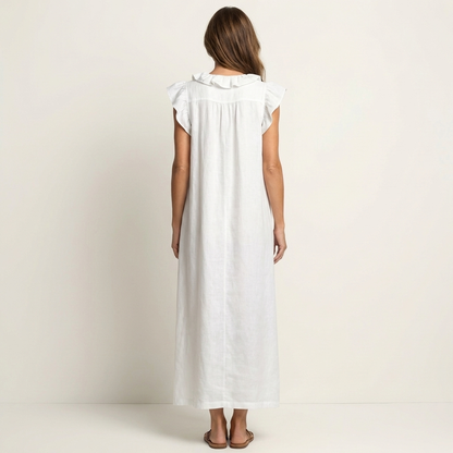 Robe Longue Josette - Élégance Fluide avec Volants