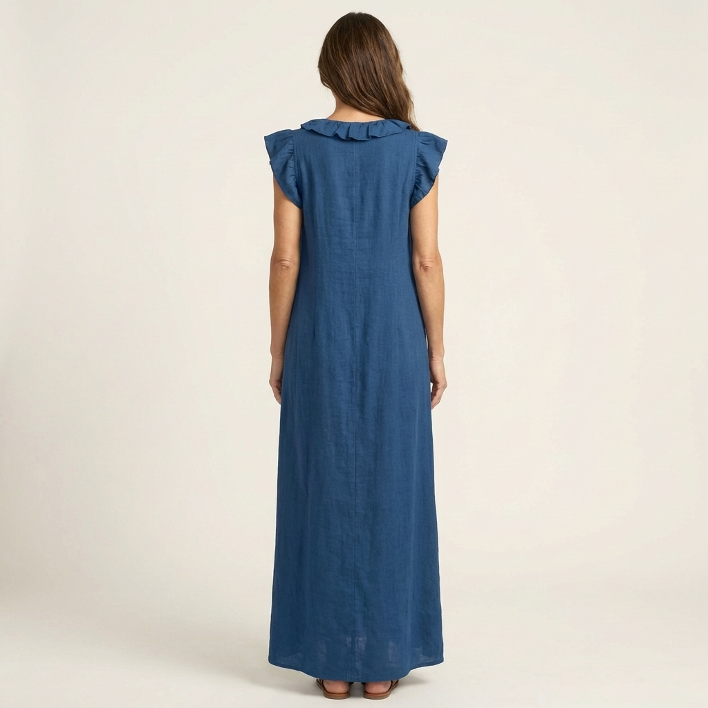Robe Longue Josette - Élégance Fluide avec Volants