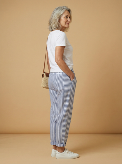 Sepha | Damenhose mit geradem Bein und Streifendesign