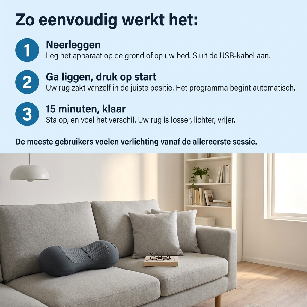 Verlicht rugpijn in minuten – zonder dure massages of fysio