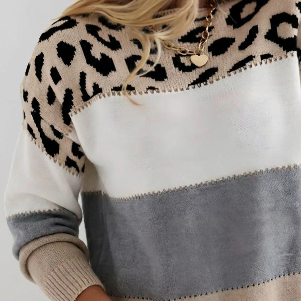 Pascaline - Leopard Print Casual Jumper