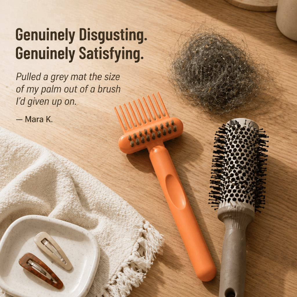 BrushVibe™ — Rake Out Tangled Hair And Scrub The Grime From Every Brush
