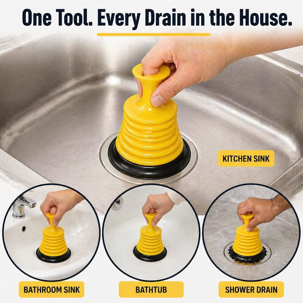 DrainMight™ — Pop Stubborn Sink Clogs in Seconds Without the Mess