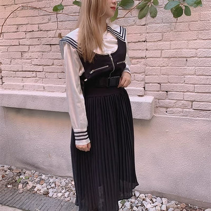 HighDress | Women's Elegant Pleated Skirt-Black-S-State of Style