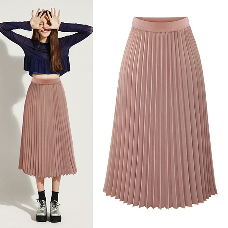 HighDress | Women's Elegant Pleated Skirt-Black-S-State of Style