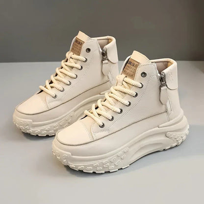 Kaylynn - Baskets montantes blanches à plateforme