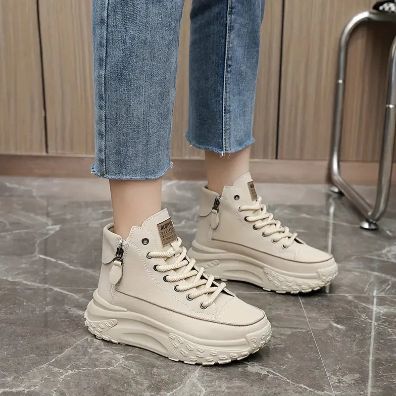 Kaylynn - Baskets montantes blanches à plateforme