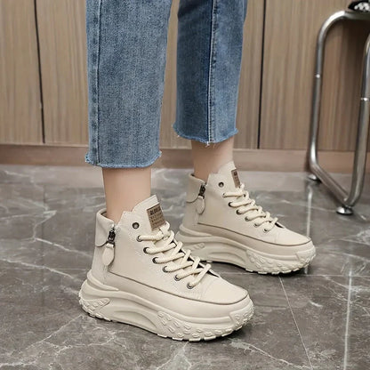 Kaylynn - Baskets montantes blanches à plateforme
