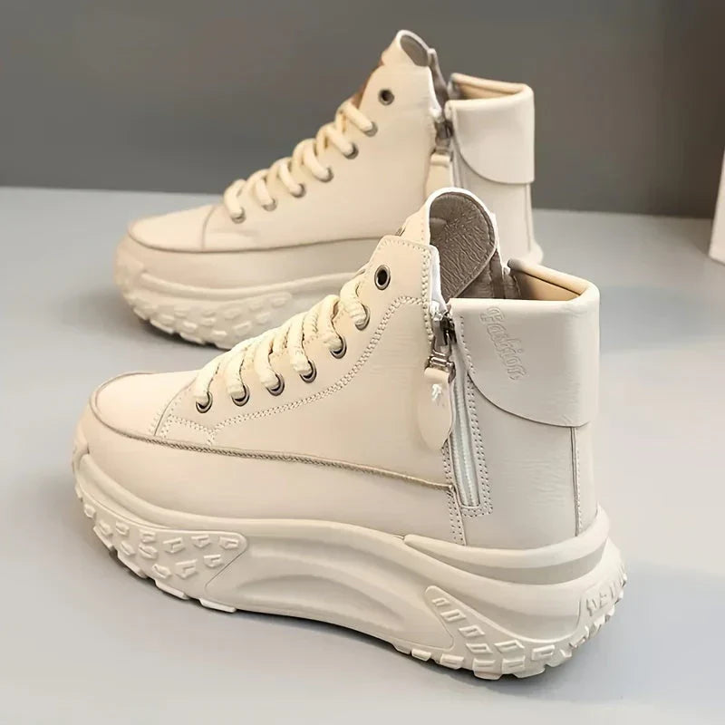 Kaylynn - Baskets montantes blanches à plateforme