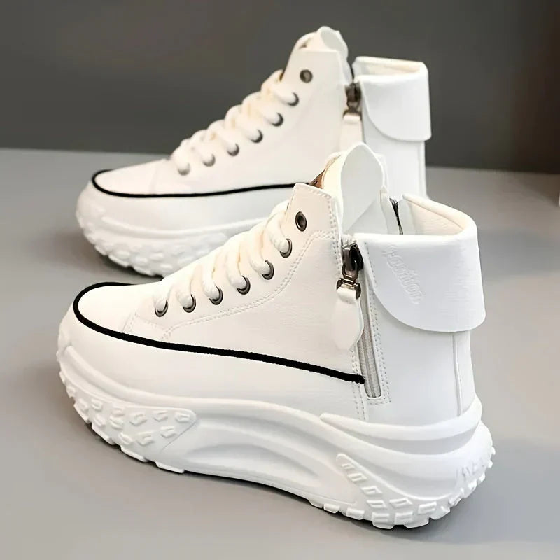 Kaylynn - Baskets montantes blanches à plateforme