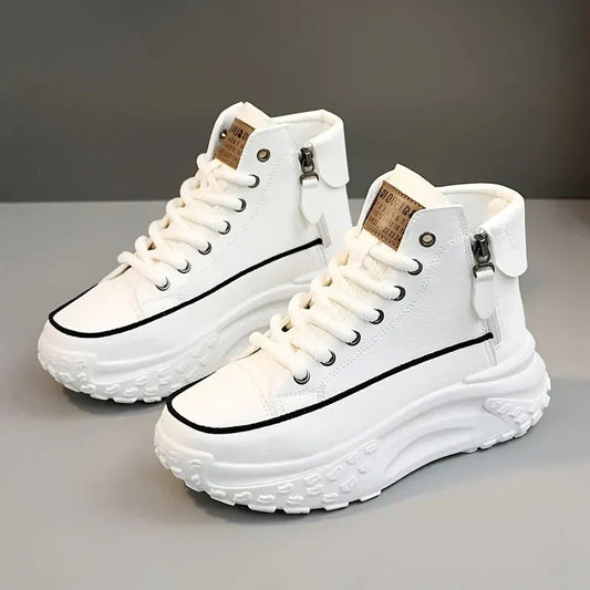 Kaylynn - Baskets montantes blanches à plateforme